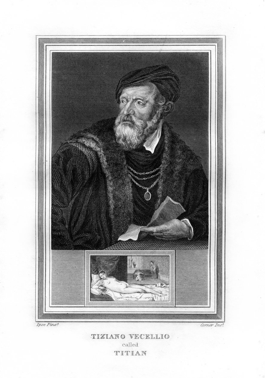 Tiziano Vecelli Titian, italiensk højrenæssancemaler, 1825. af John Corner