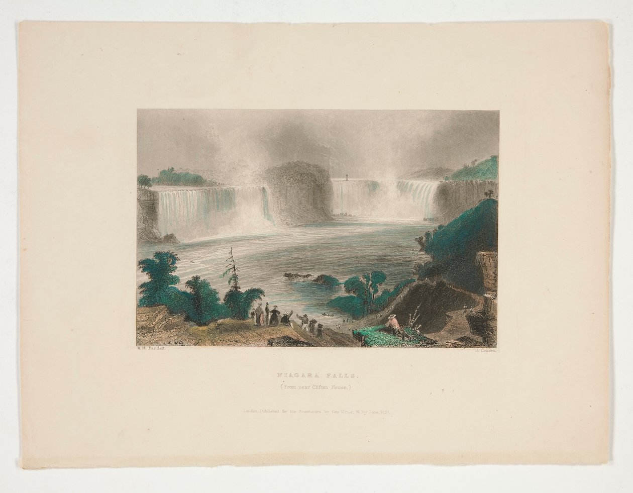 Niagara Falls (fra nær Clifton House), illustration til Nathaniel Parker Willis af John Cousen