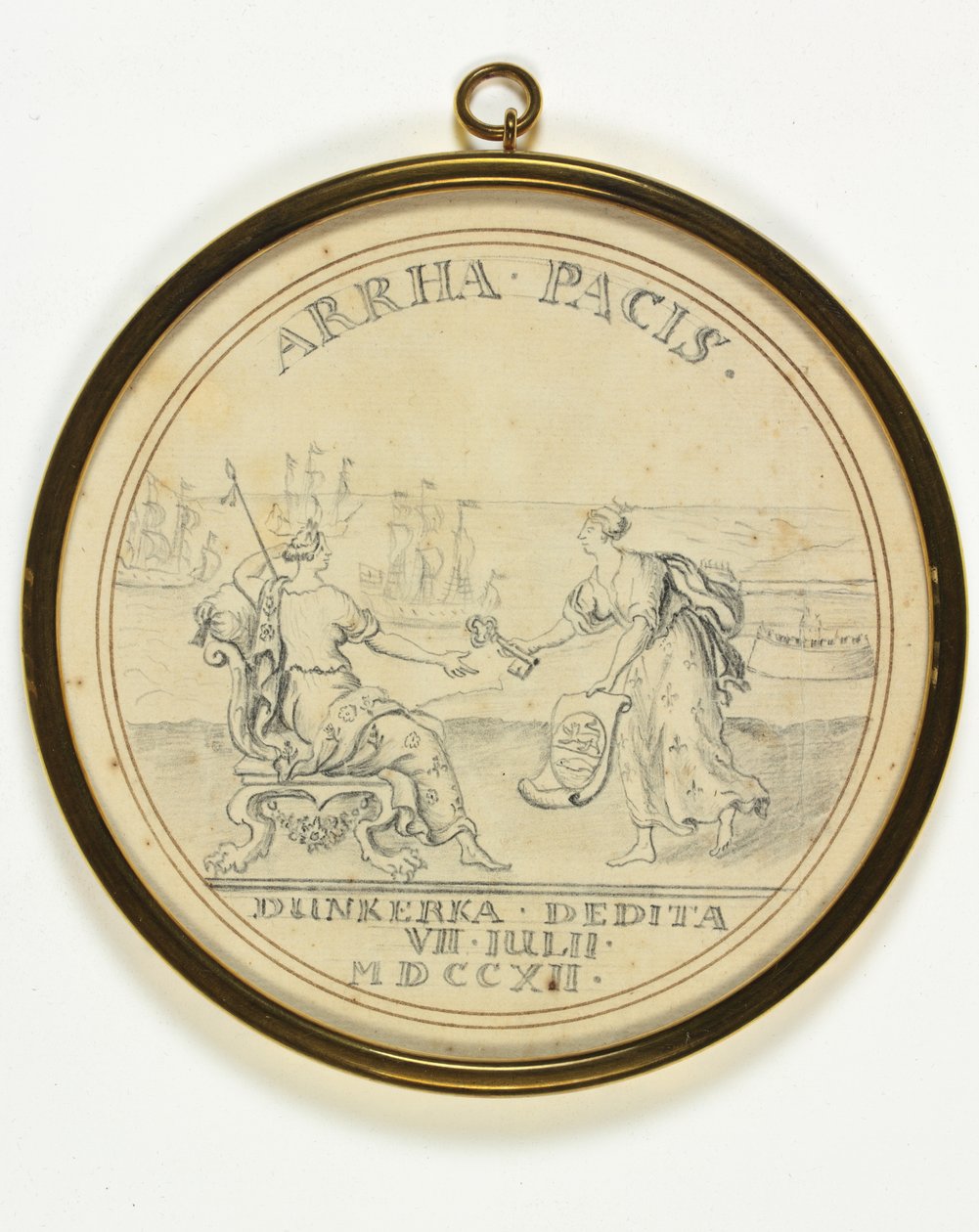 Design til en medalje om dunkerques eftergivelse af John Croker