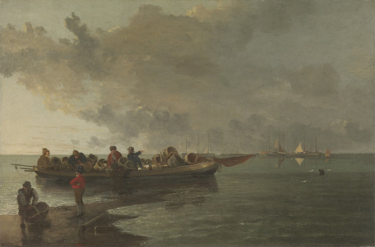 En pram med en såret soldat (olie på lærred) af John Crome