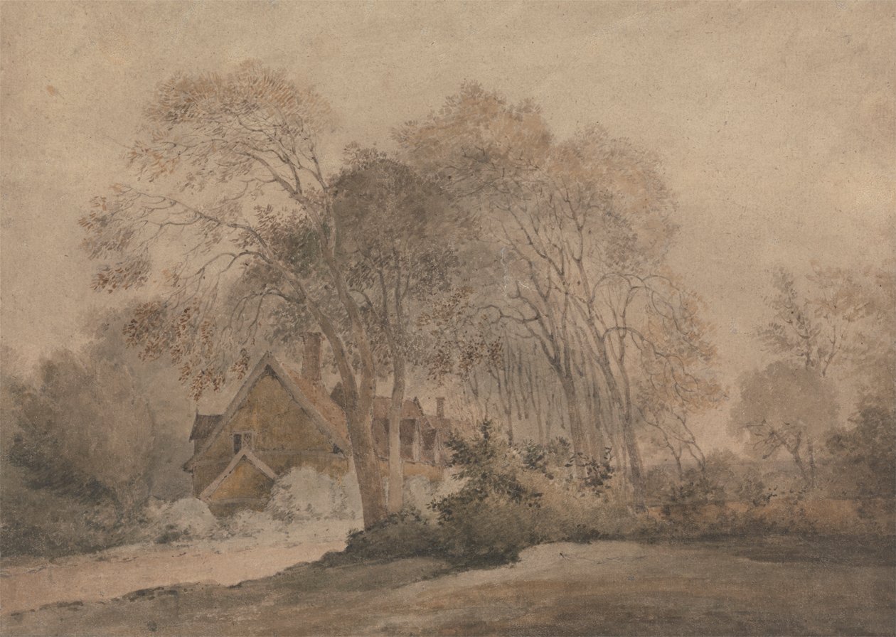 Et hus blandt træer af John Crome