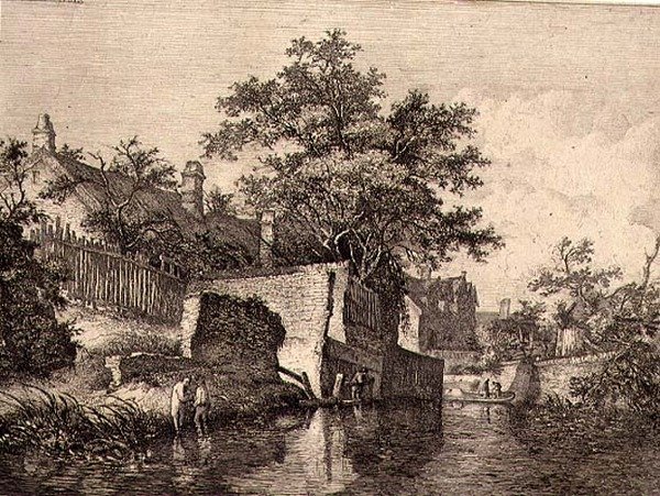 Foran The New Mills, pub. af J. & W. Freeman i 1821 af John Crome
