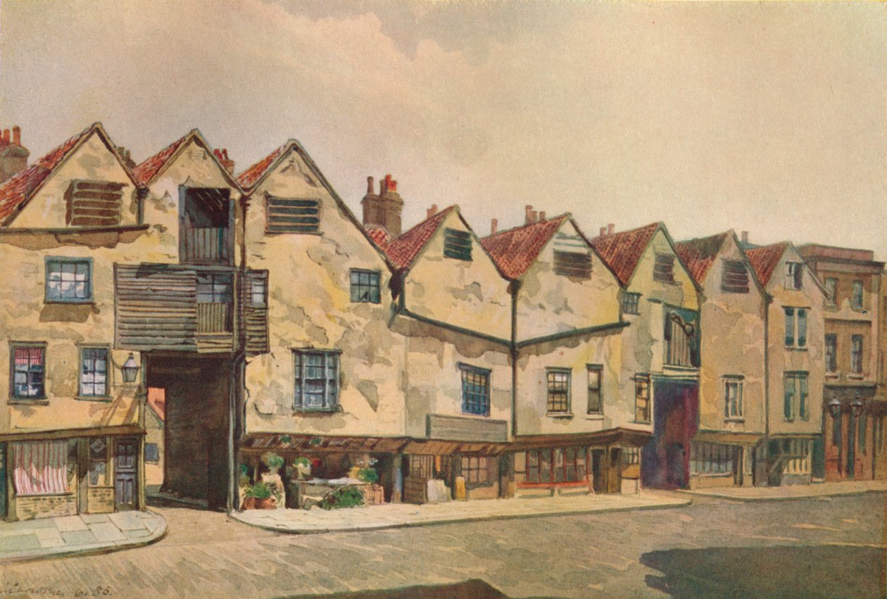 Ancient Tenements i Bermondsey Street, Bermondsey, London, 1886 1926. af John Crowther