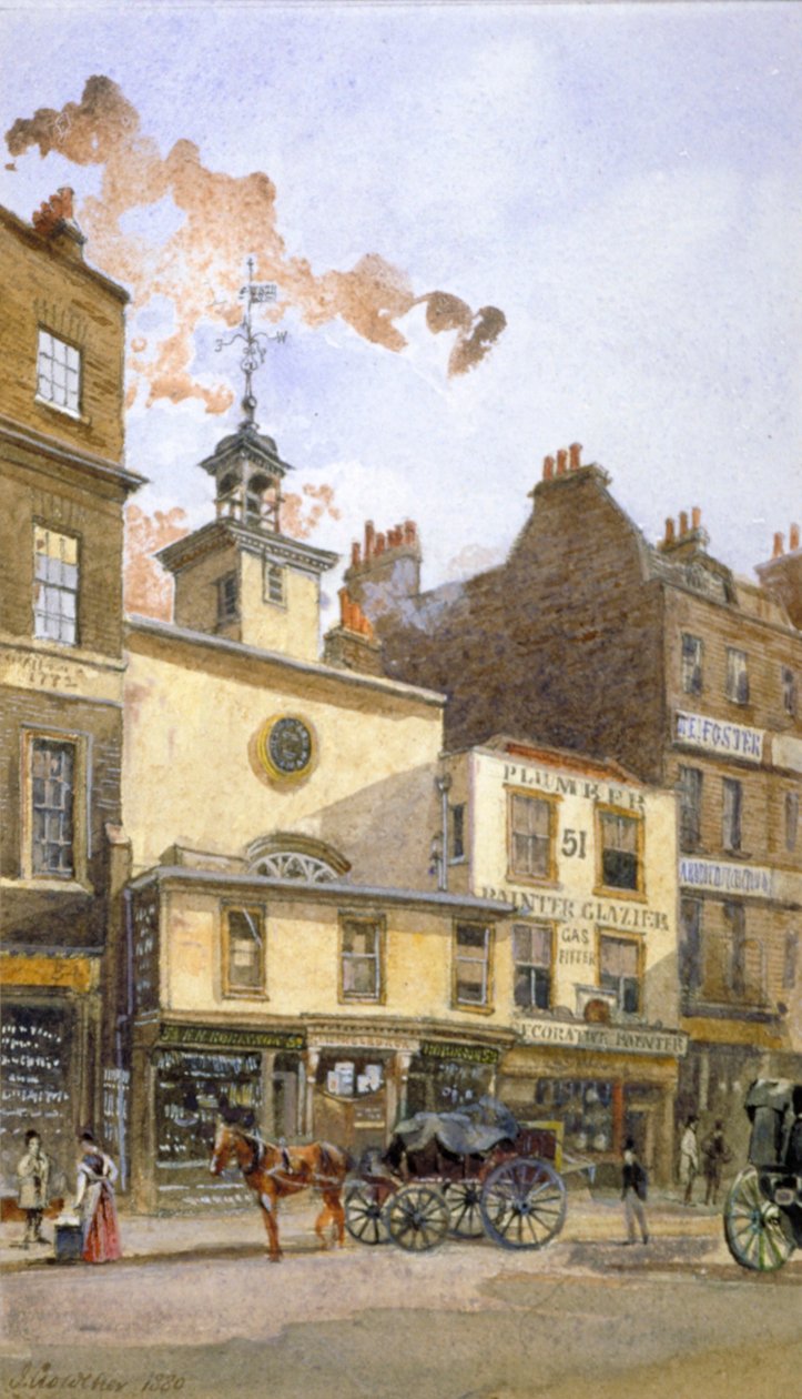 Church of St Ethelburga-the-Virgin inden for Bishopsgate, City of London, 1880 af John Crowther