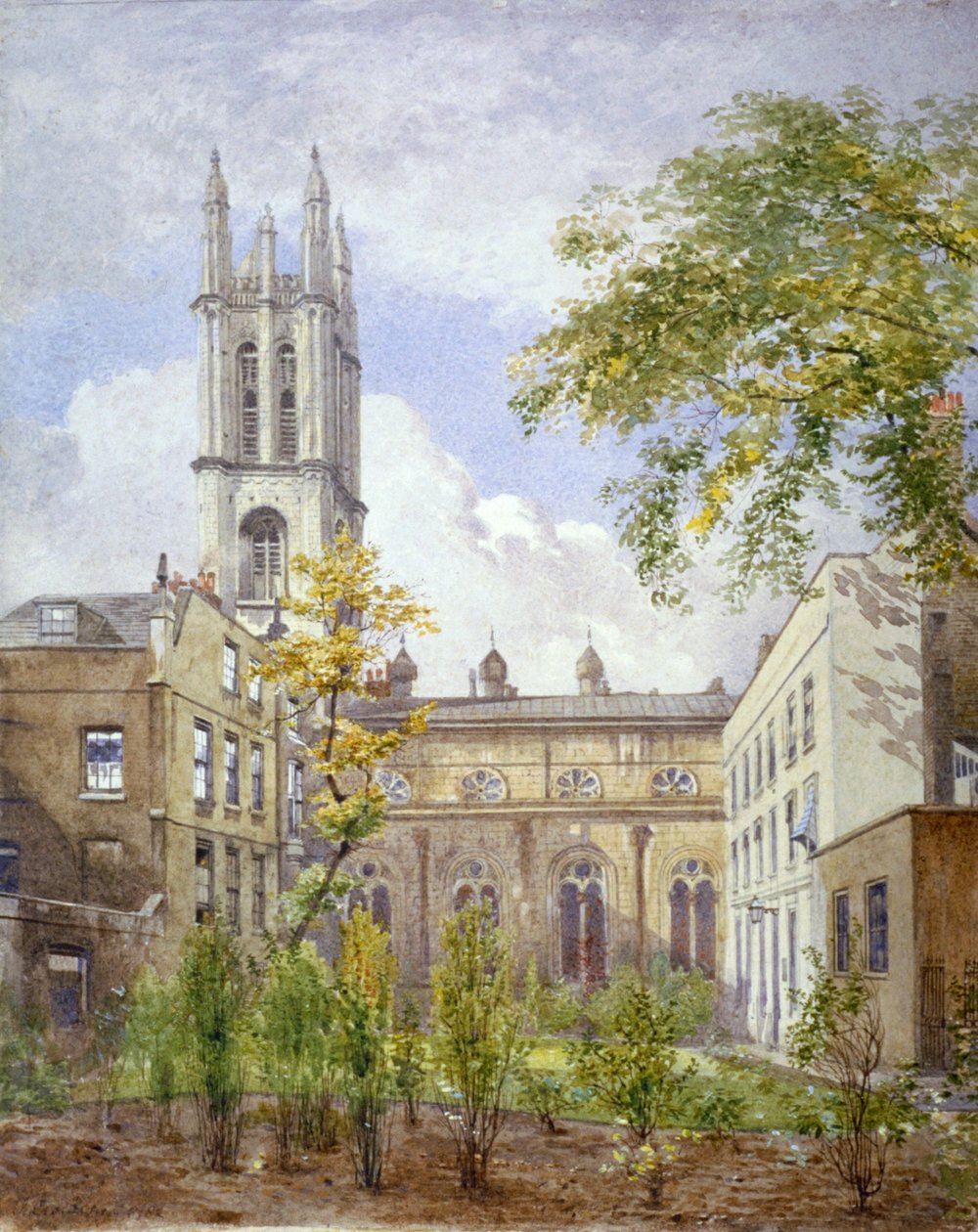 Church of St Michael, Cornhill, City of London, 1882. af John Crowther