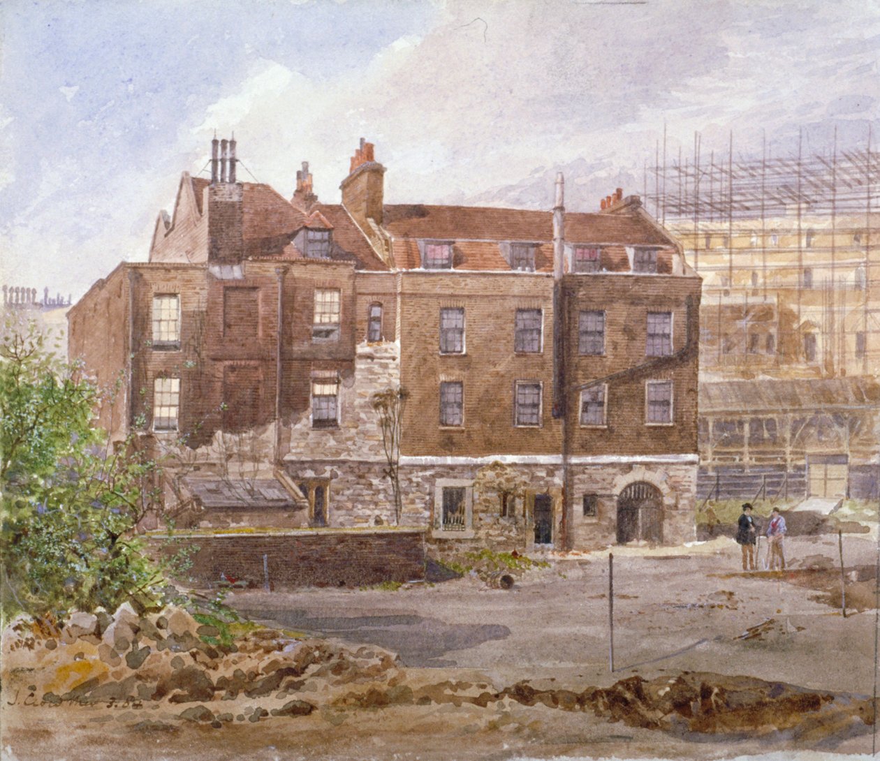 East Front of the Almonry Office, Middle Scotland Yard, Westminster, London, 1884. af John Crowther
