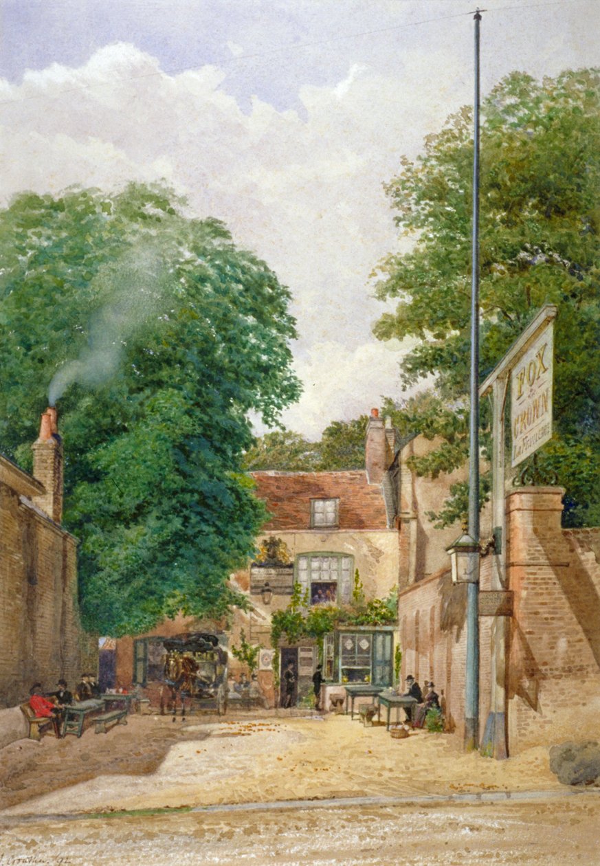 Fox and Crown Public House, Highgate, London, 1892 af John Crowther