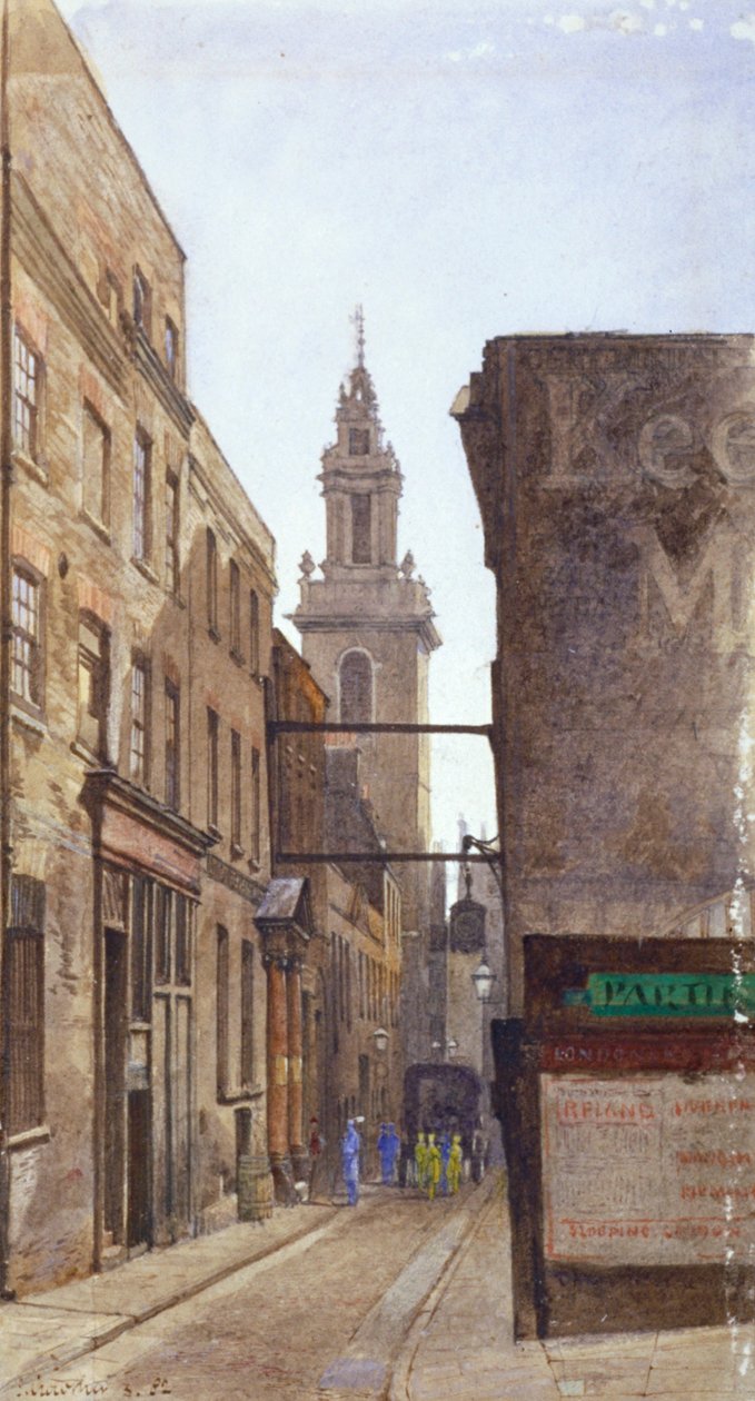 Garlick Hill, City of London, 1882 af John Crowther