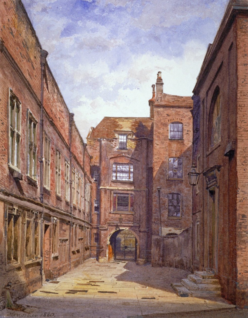 Hall og bibliotek, Sion College, London Wall, City of London, 1880 af John Crowther