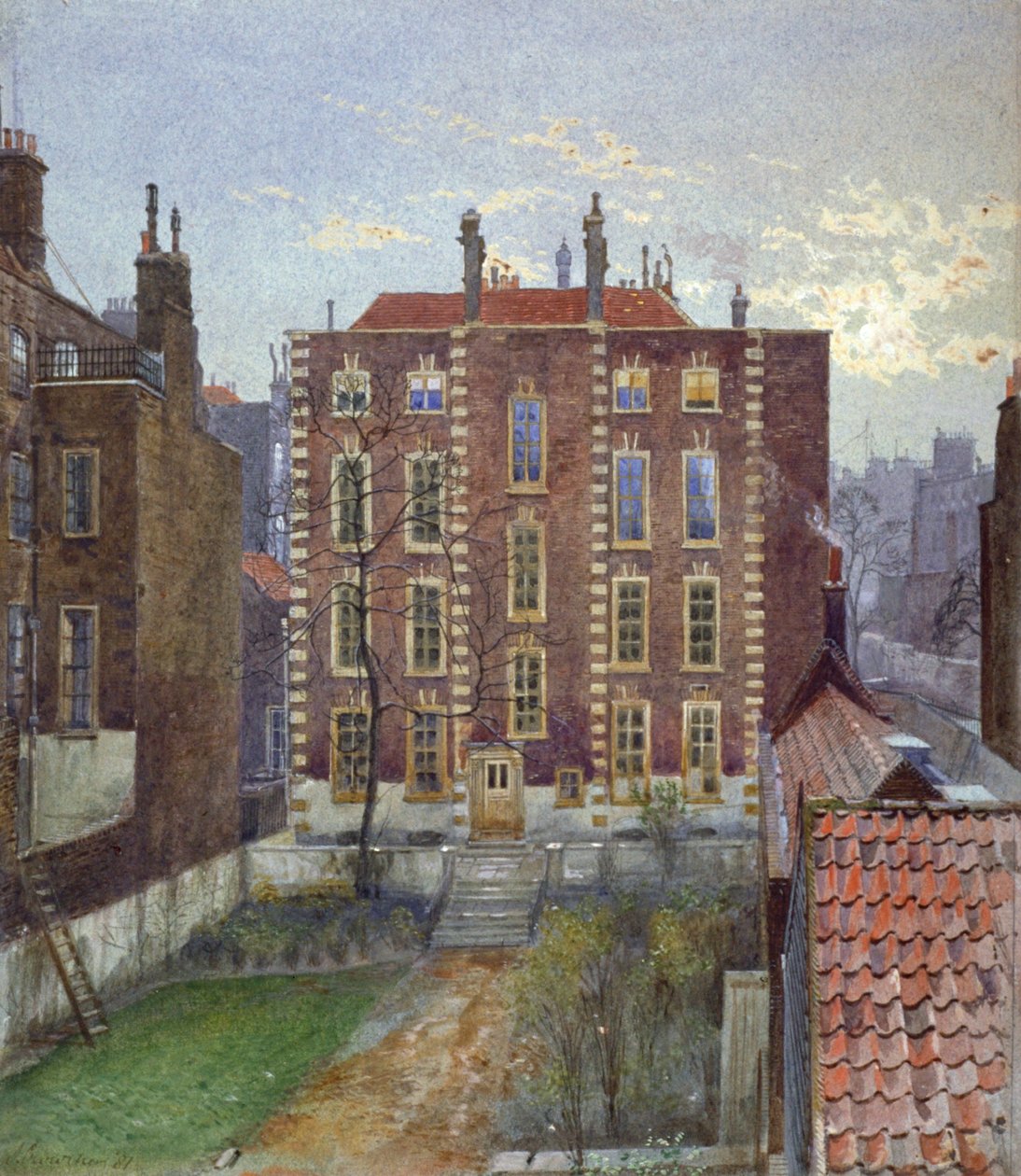 Hus på Austin Friars Street, City of London, 1881 af John Crowther
