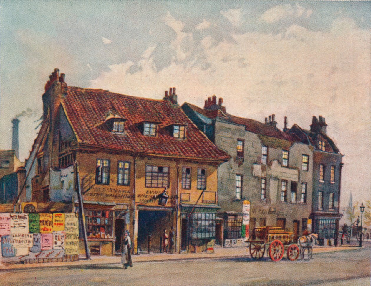Huse på vestsiden af Church Street, Lambeth, Lambeth Bridge Road, London, c1874 1926 af John Crowther