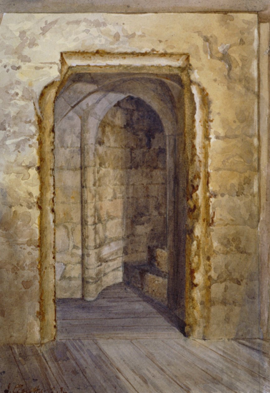 Interiør af Bloody Tower i Tower of London, 1884. af John Crowther