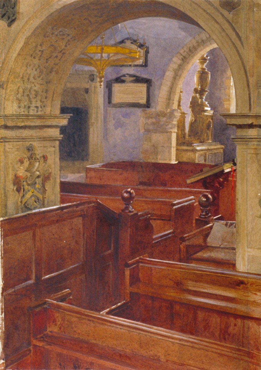 Indvendigt billede af All Saints Church, Chelsea, London, 1880 af John Crowther