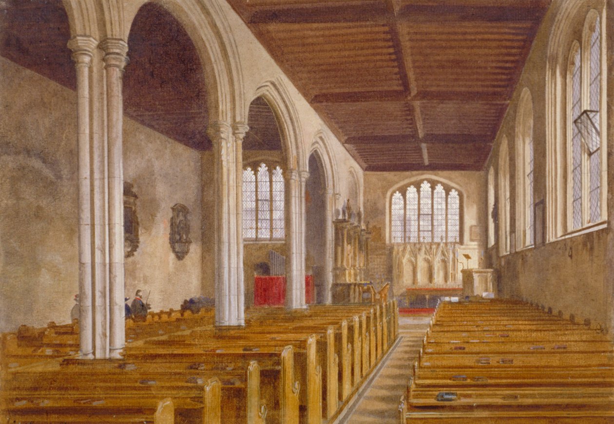 Indvendig visning af kapellet St Peter ad Vincula, Tower of London, Stepney, London, 1883 af John Crowther