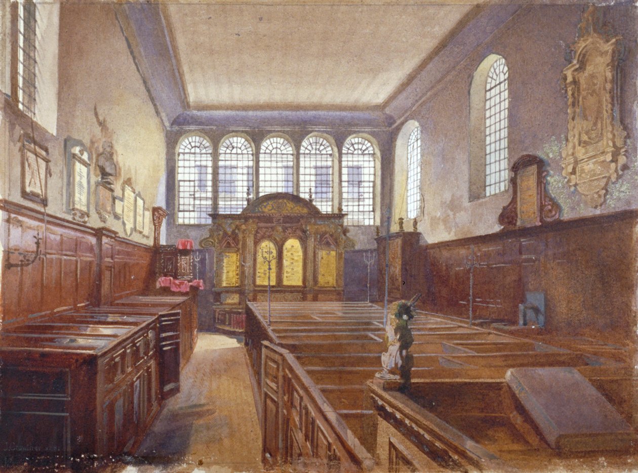 Indvendigt billede af Church of St Matthew, Friday Street, City of London, 1881 af John Crowther