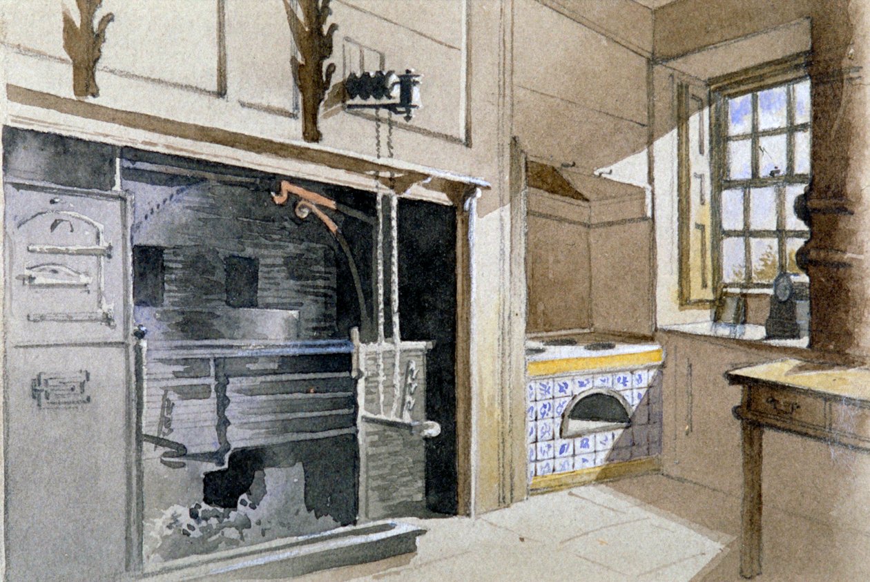 Køkkenkomfur og hollandsk ovn, nr. 21 Austin Friars Street, City of London, 1885 af John Crowther