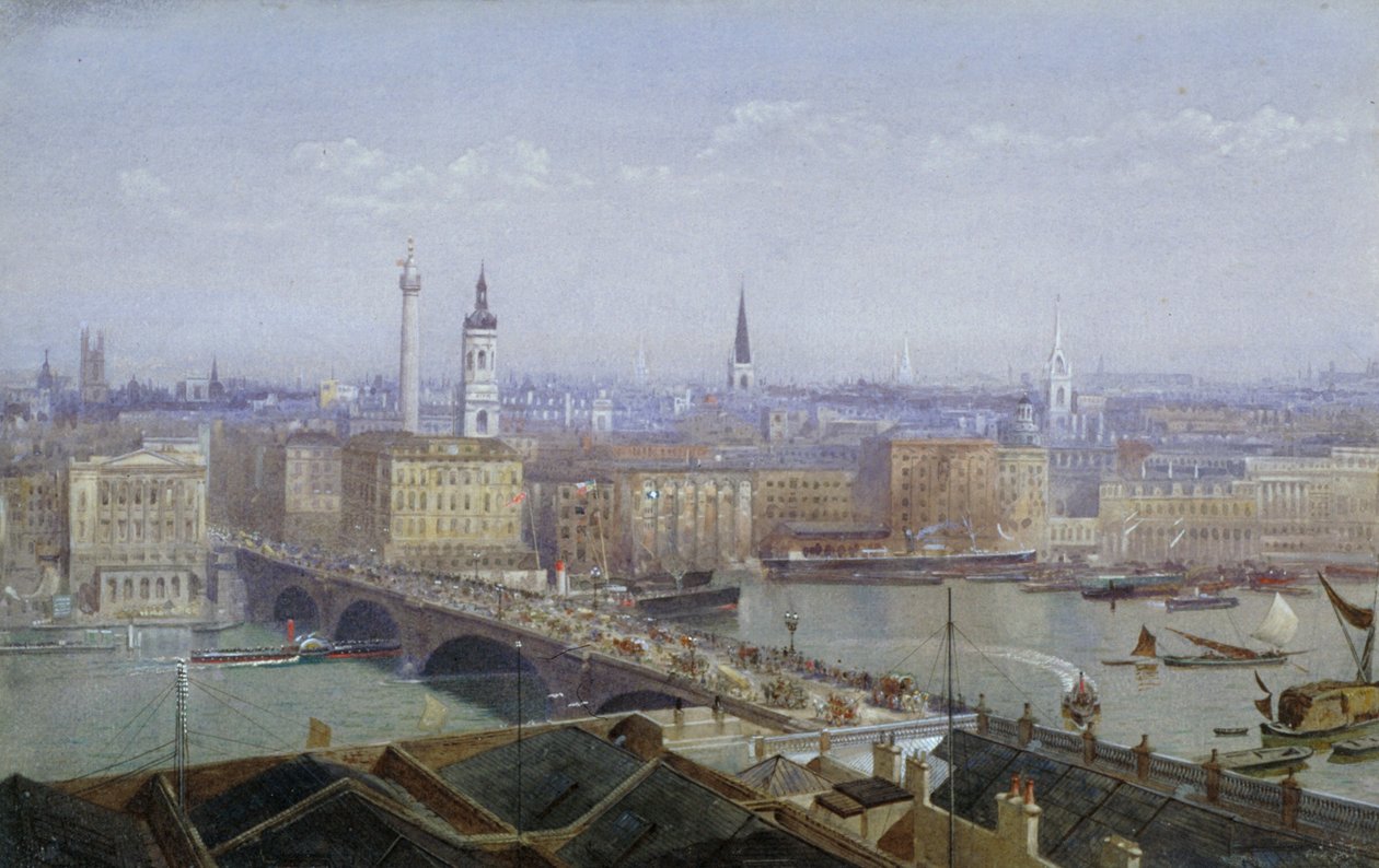 London Bridge og City of London, 1892 af John Crowther