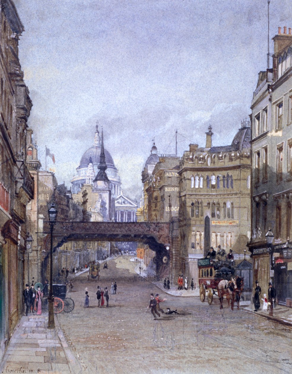 Ludgate Circus, London, 1881 af John Crowther