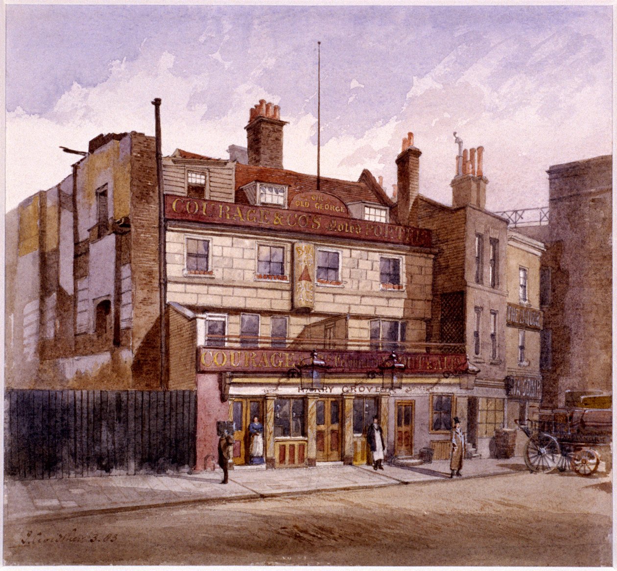 Old George Inn, Trinity Square, London, 1883 af John Crowther