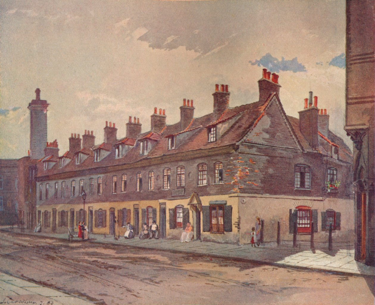 Gamle huse i Pye Street, Westminster, London, 1883 1926 af John Crowther
