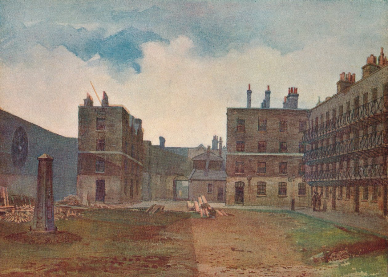 Queens Bench Prison - The Prisoners Yard, Borough High Street, Southwark, London, 1879 1926 af John Crowther