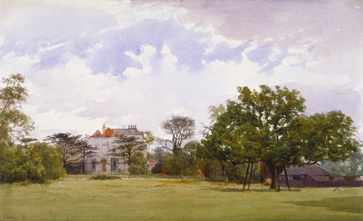 Set fra siden af Turret House, Lambeth, London, 1880 af John Crowther