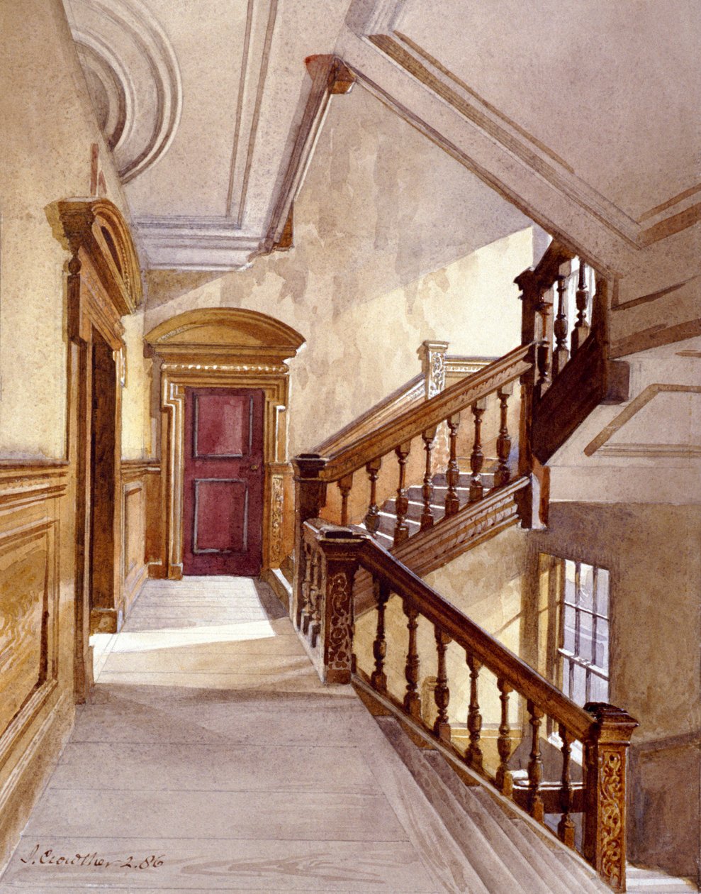 Sir Christopher Wrens hus, Botolph Lane, London, 1886. af John Crowther