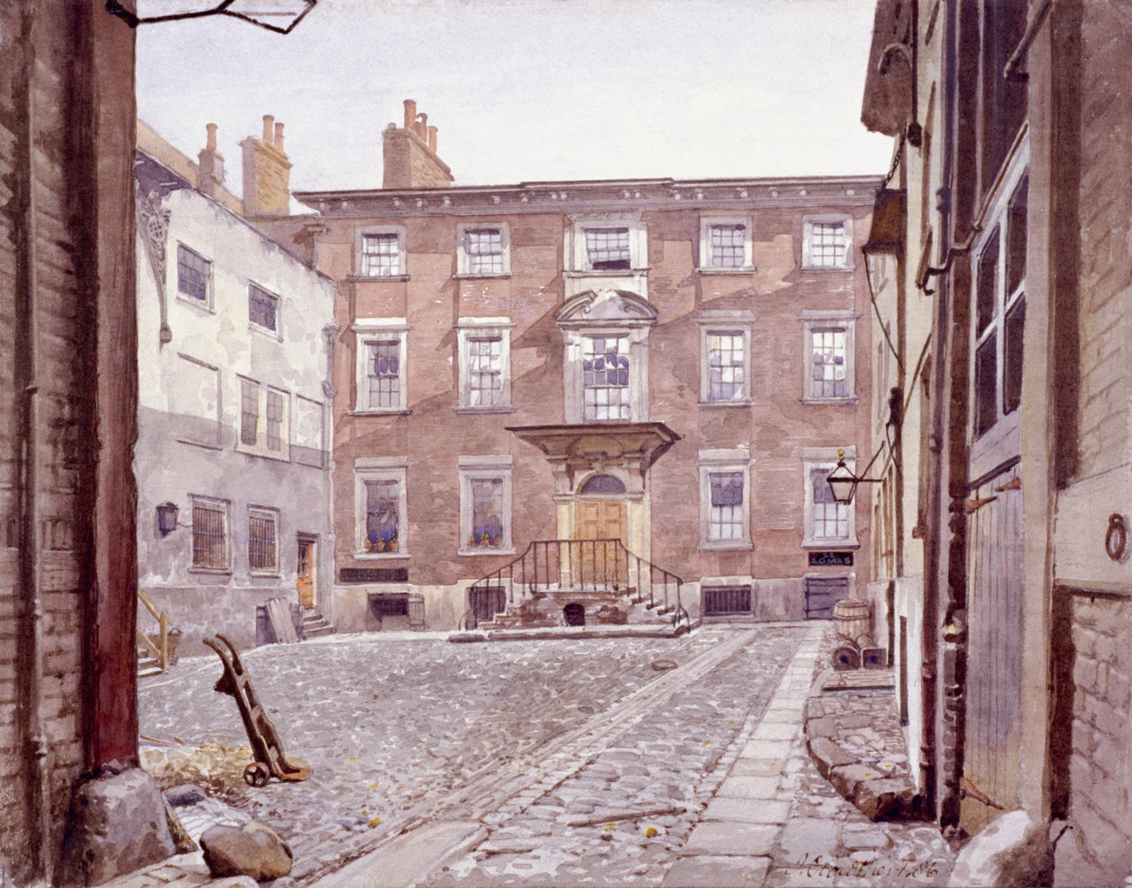 Sir Christopher Wrens hus, Botolph Lane, London, 1886 af John Crowther