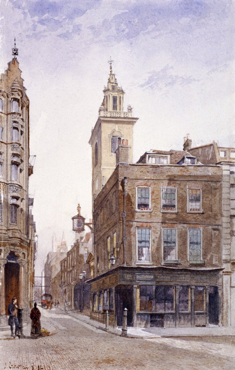 St James Garlickhythe, Upper Thames Street, London, 1882 af John Crowther