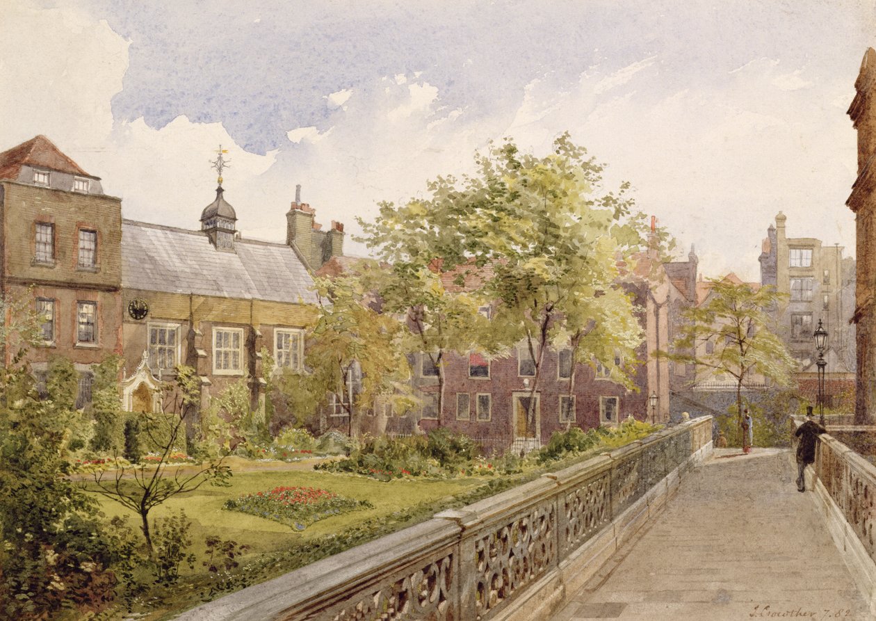 Staple Inn Hall fra haven, 1882 af John Crowther