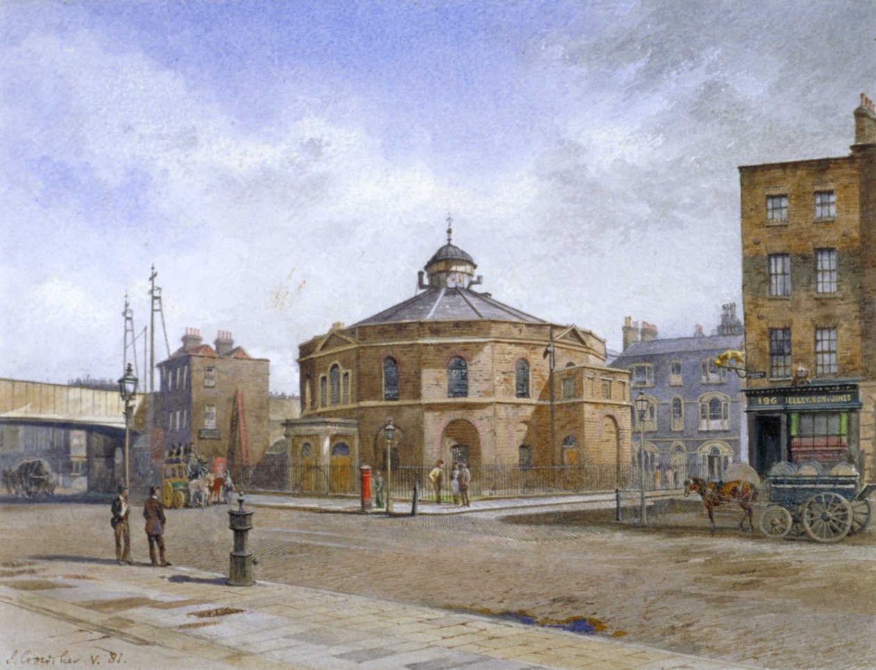 Surrey Chapel, nr. 196 Blackfriars Road, Southwark, London, 1881 af John Crowther