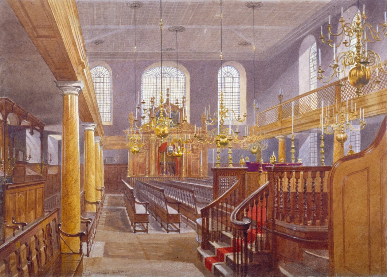 Synagoge, Bevis Marks, City of London, 1884 af John Crowther