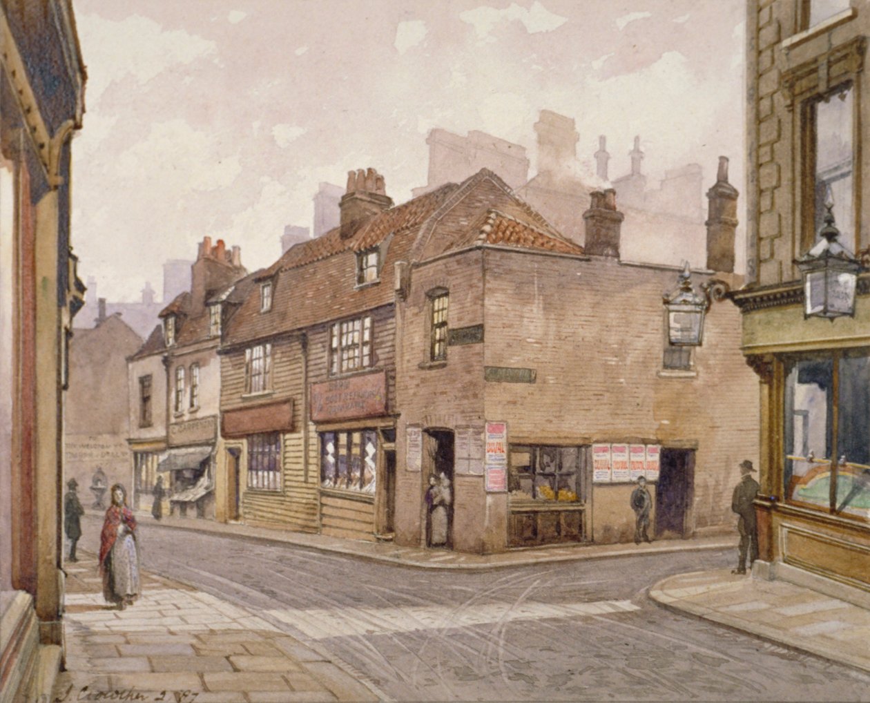 The Angel public house, Bermondsey, London, 1887 af John Crowther
