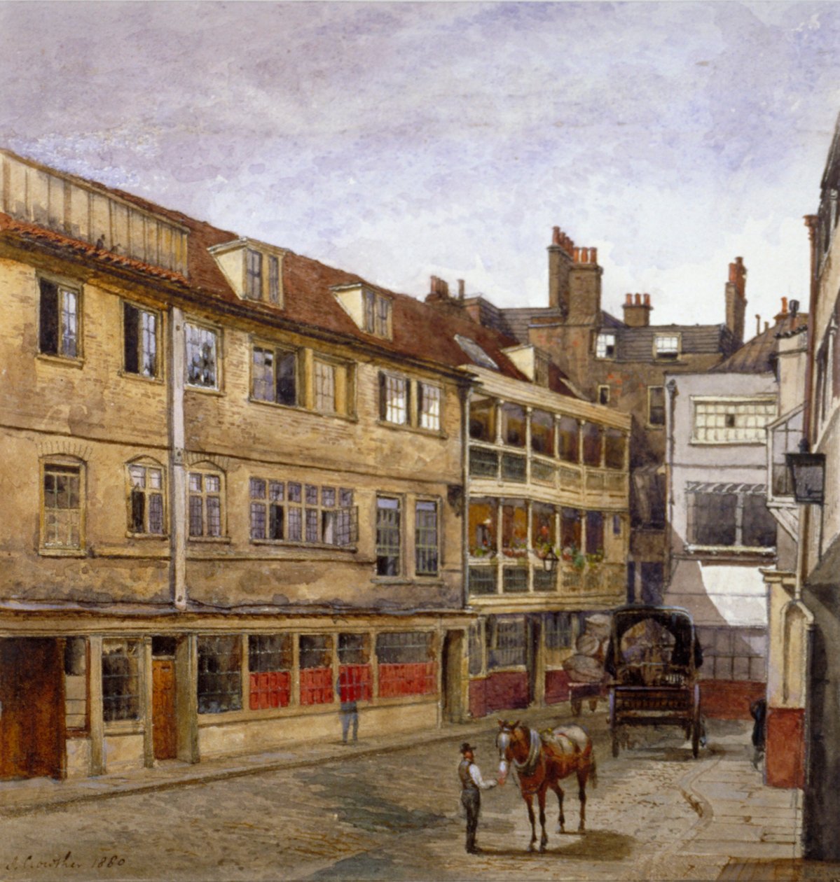 The George Inn, Borough High Street, Southwark, London, 1880 af John Crowther