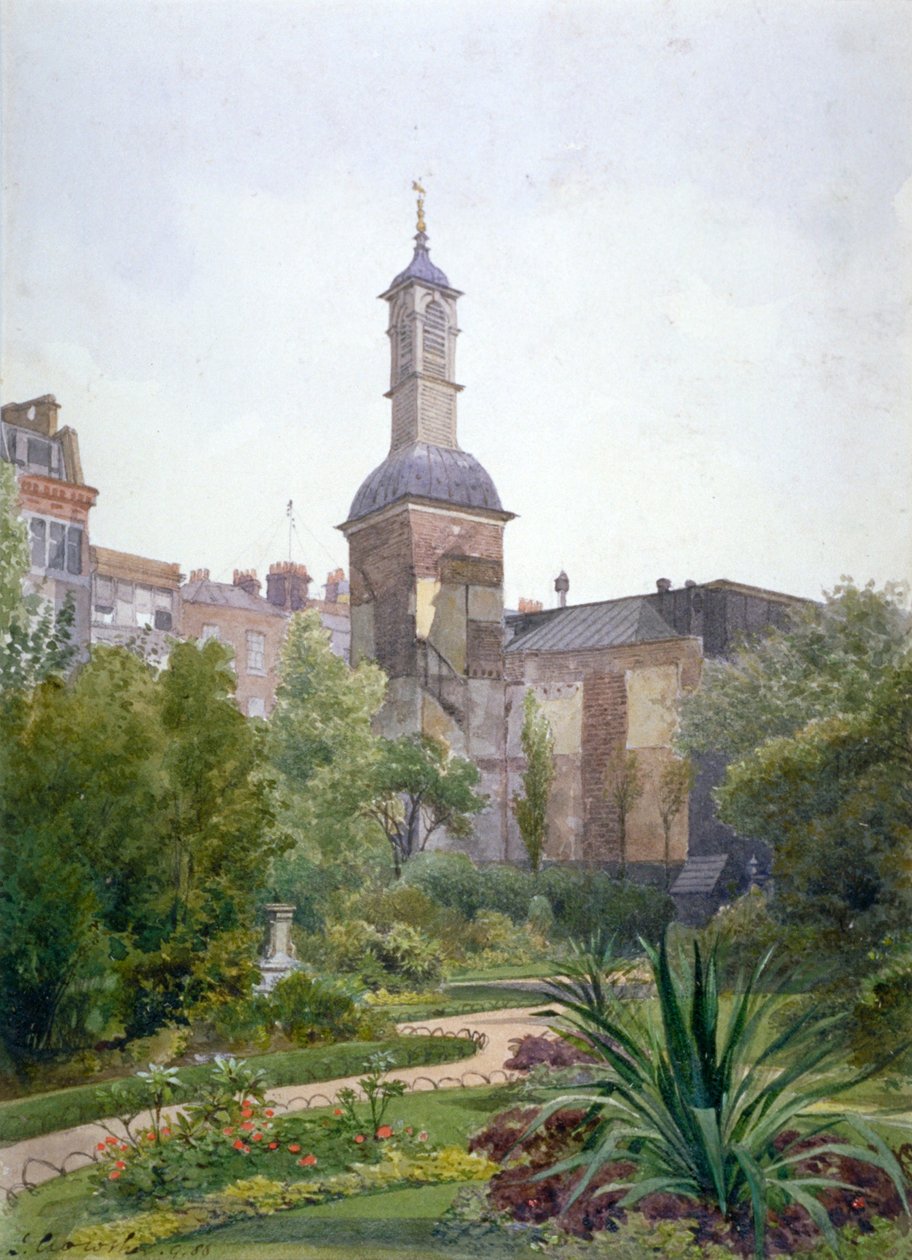 Tårnet af Church of St Botolph, Aldersgate, City of London, 1886 af John Crowther