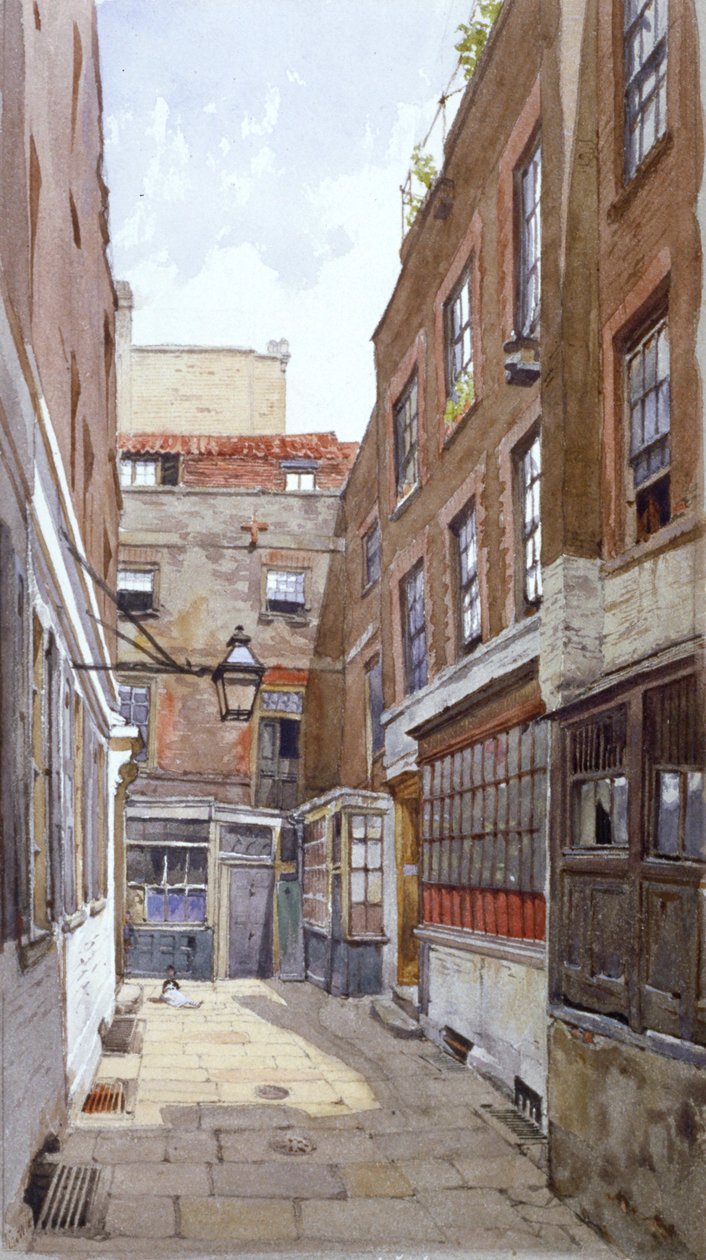 Udsigt over Apollo Court, Fleet Street, City of London, 1880 af John Crowther