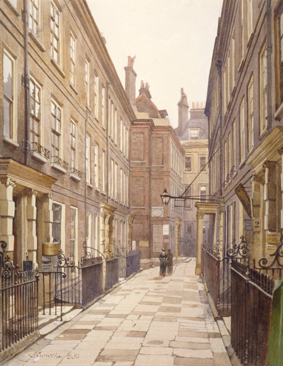 Udsigt over Catherine Court, Tower Hill, London, mod øst, 1886 af John Crowther