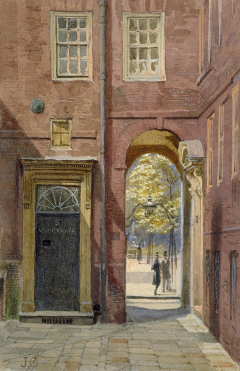 Udsigt over Elm Court, Inner Temple, der ser mod Middle Temple, London, c1880 af John Crowther