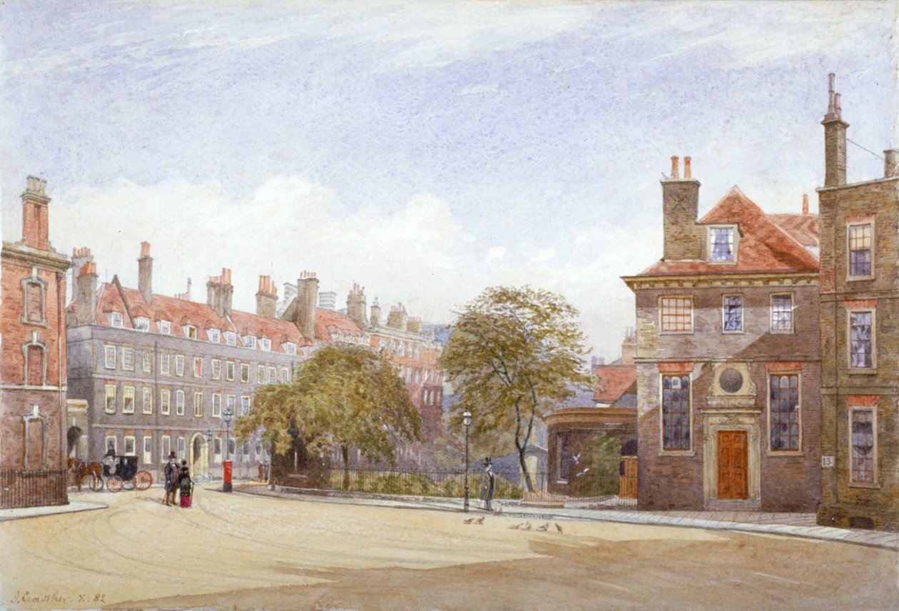 Udsigt over New Inn, Wych Street, Westminster, London, 1882. af John Crowther