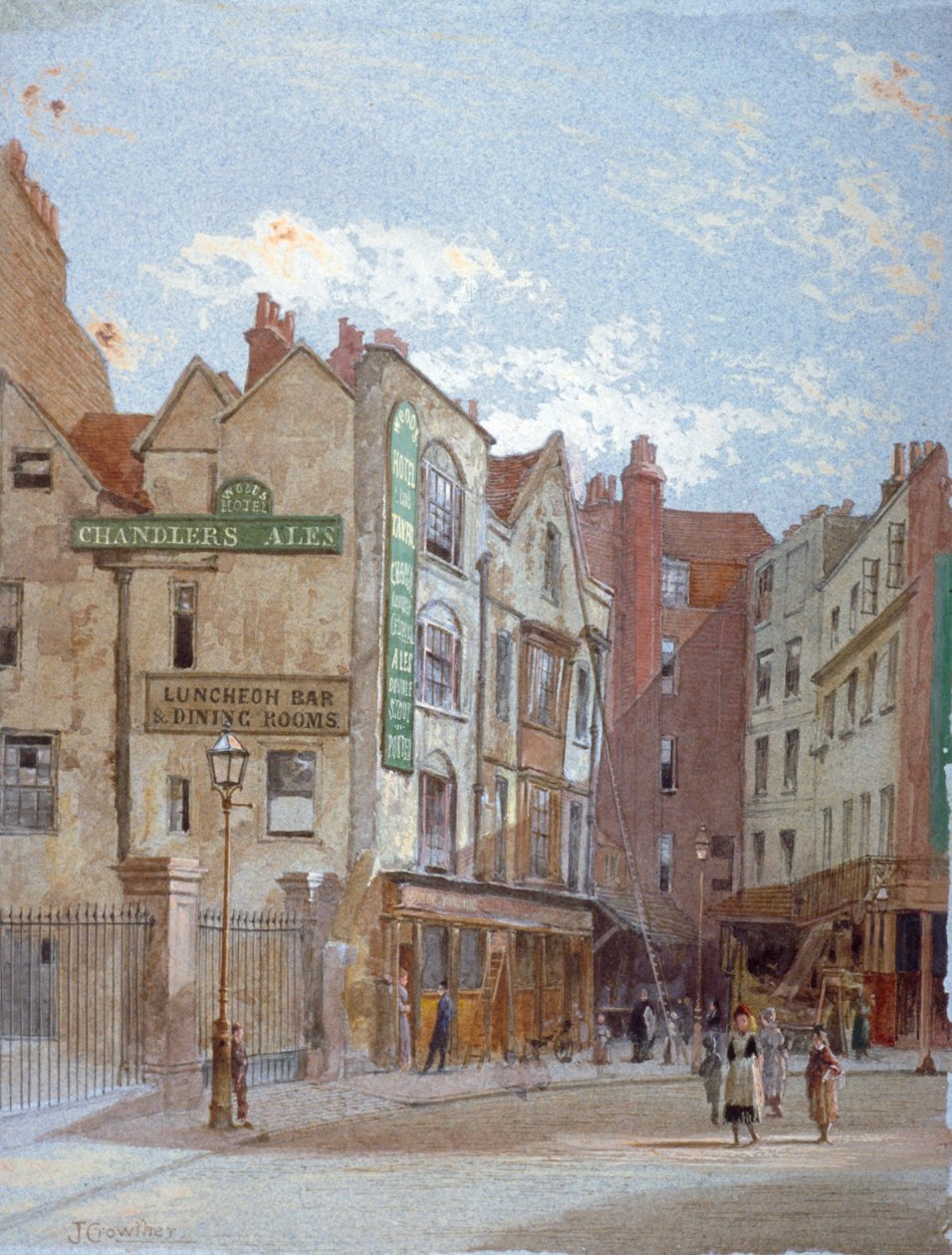 Udsigt over Woods Hotel, Portugal Street, Westminster, London, c1880 af John Crowther