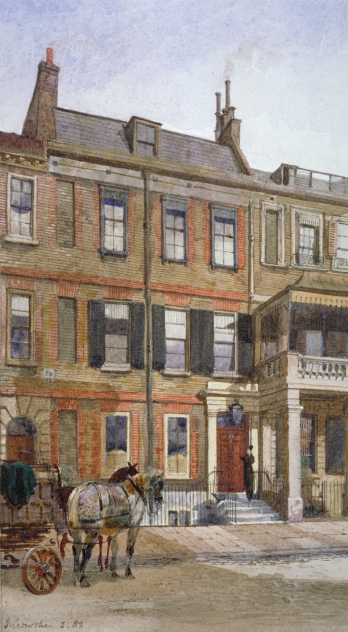 Udsigt over Cheyne Row nr. 24, Chelsea, London, 1882 af John Crowther