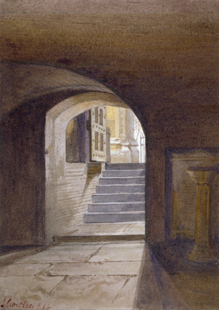 Udsigt over kapellet St Peter ad Vincula i Tower of London, 1884 af John Crowther