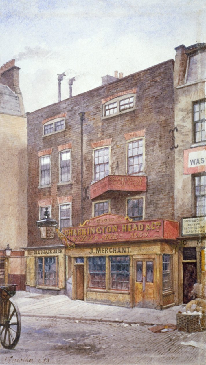 Udsigt over Old Black Jack Inn, Portsmouth Street, Westminster, London, 1883 af John Crowther