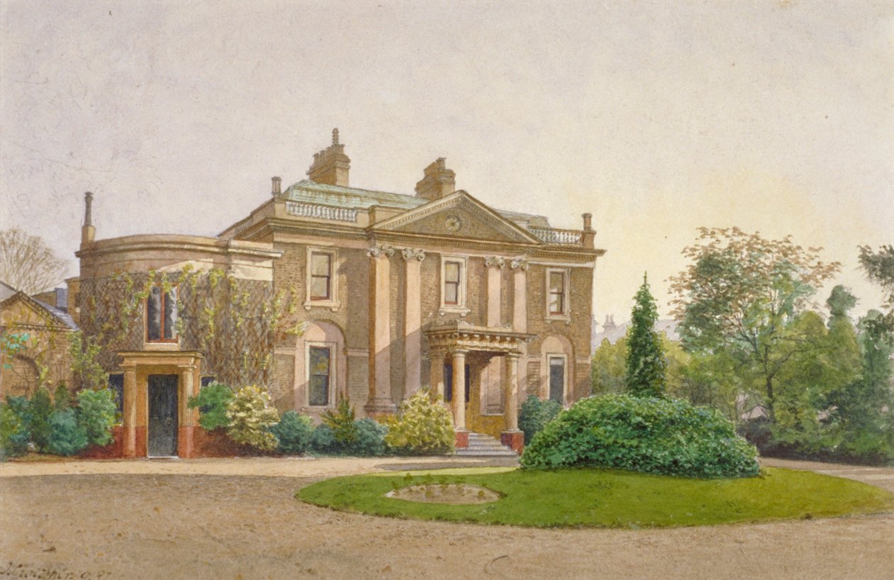 Udsigt over forsiden af Carroun House, South Lambeth Road, Lambeth, London, 1887 af John Crowther
