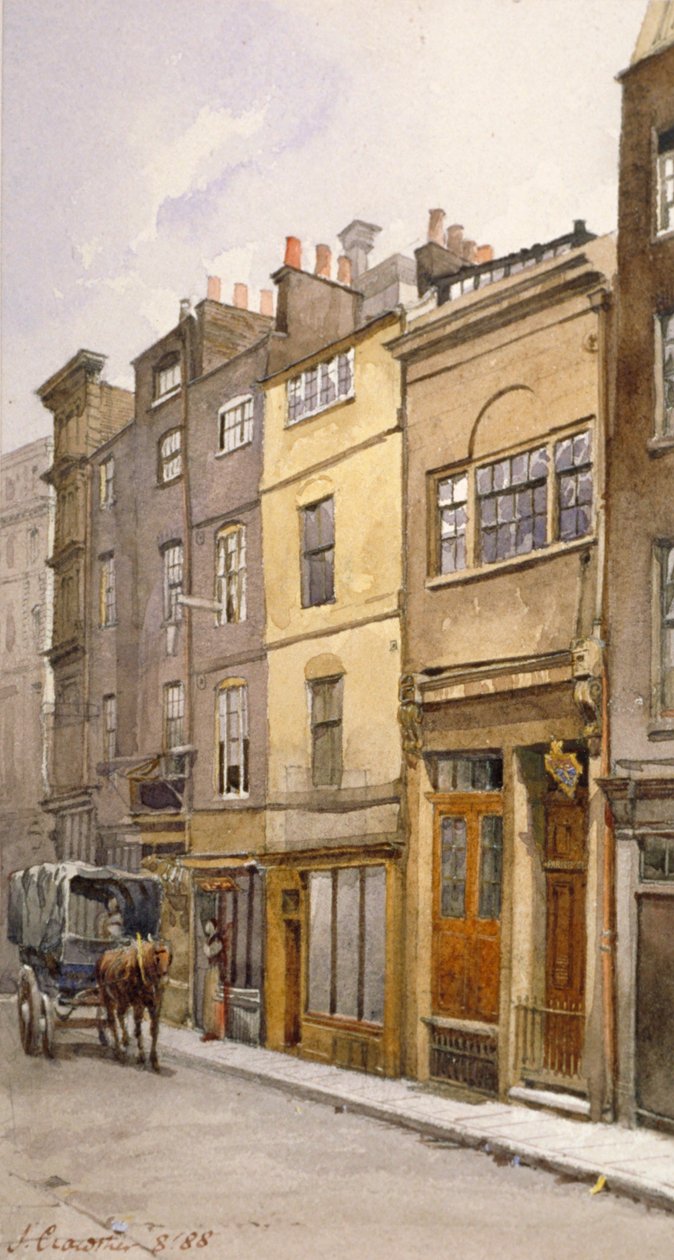Udsigt over sognekontorhallen, Silver Street, London, 1888 af John Crowther