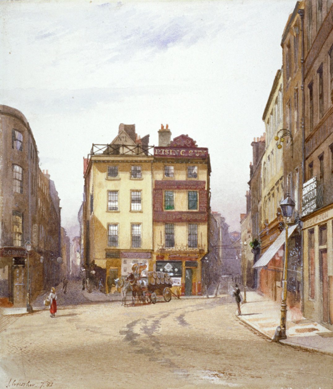 Wych Street og Holywell Street, Westminster, London, 1881 af John Crowther
