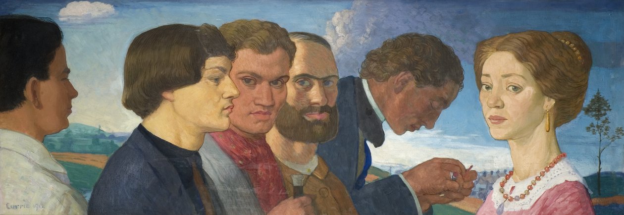 Some Later Primitives and Madame Tisceron, 1912 (tempera på lærred) af John Currie