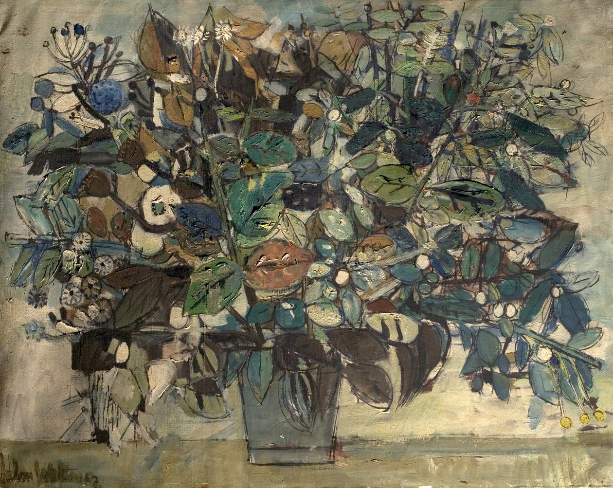 Blomsterstudie, efterår, 1952 af John Dawson Watson