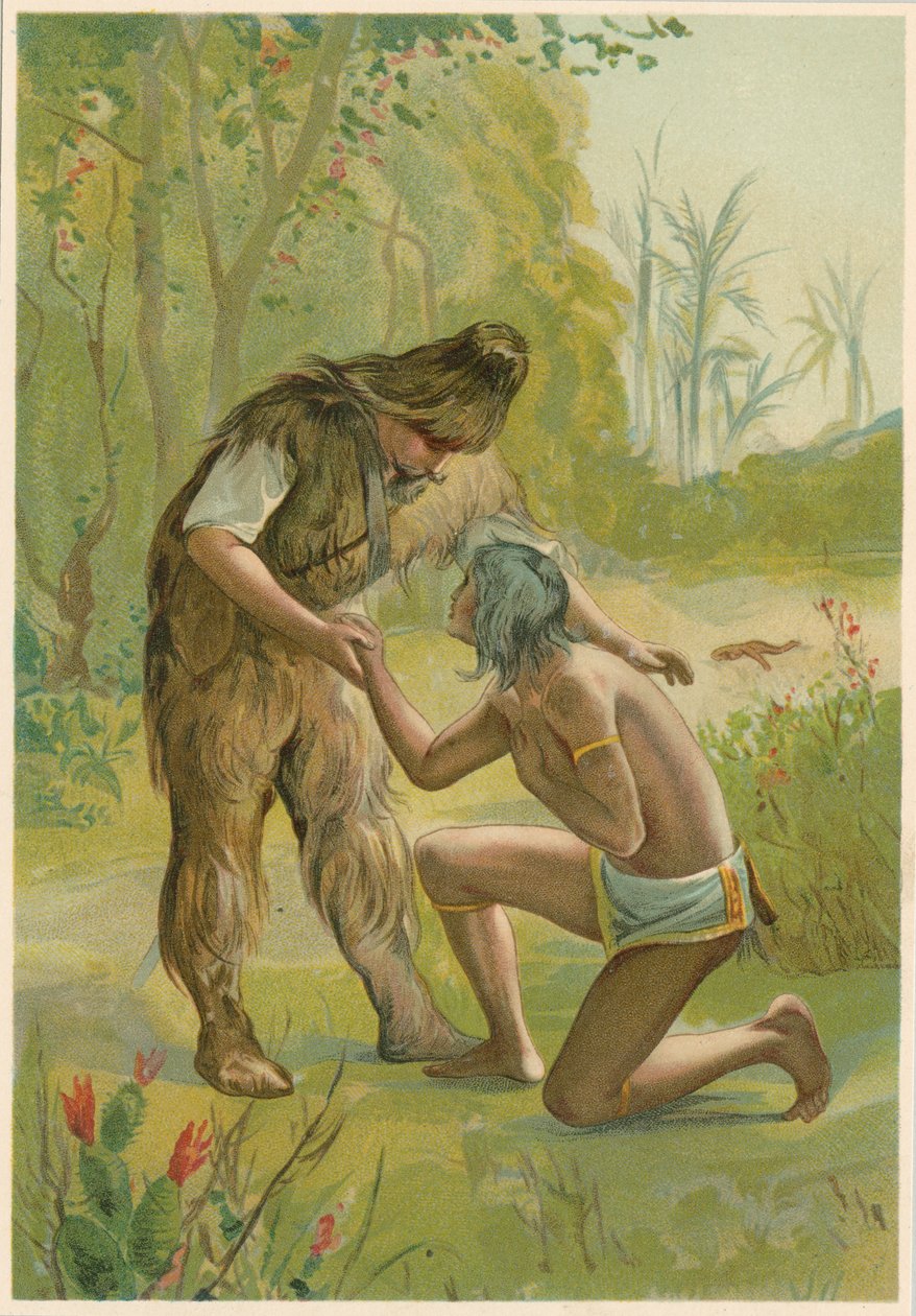 Scene fra Robinson Crusoe af Daniel Defoe, 1892 af John Dawson Watson