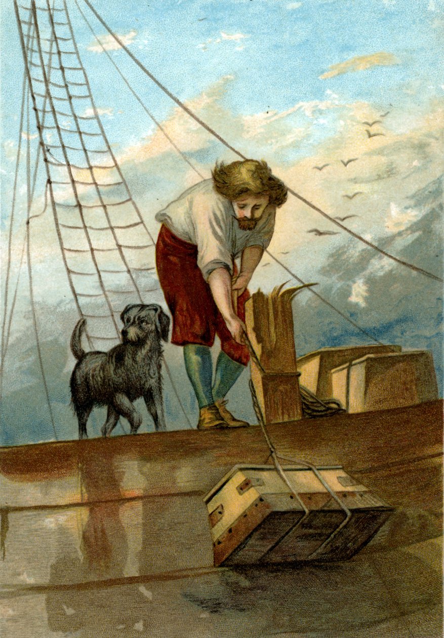 illustration til The Life and Strange Surprising Adventures of Robinson Crusoe af Defoe (chromolithograph) af John Dawson Watson